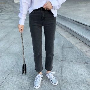 High rise straight jeans